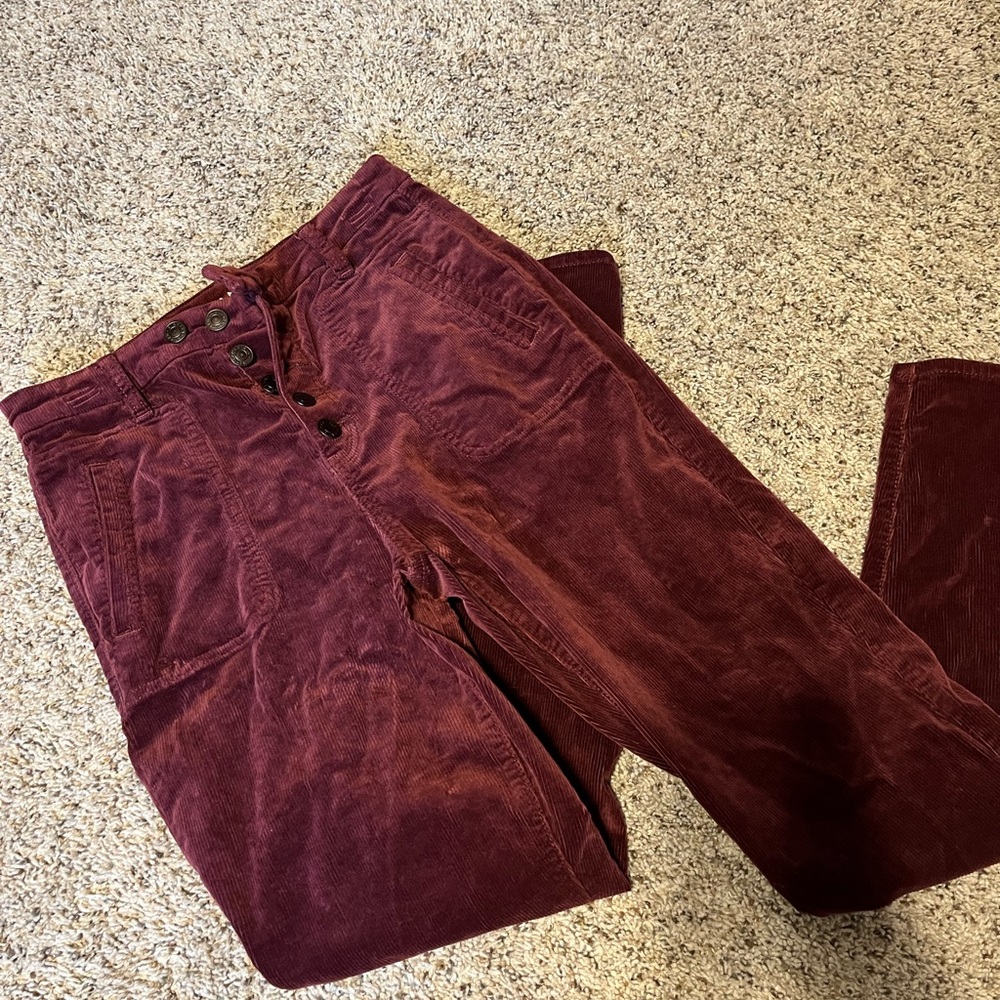 Burgundy corduroy jeggings from American Eagle